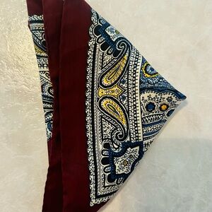 Paisley Bandana with Burgundy and Blue Accents